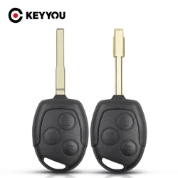 KEYYOU Remote Key Shell 3 przyciski do forda Mondeo Fusion Focus 2 Fiesta Galaxy c-max s-max HU101 ostrze brelok