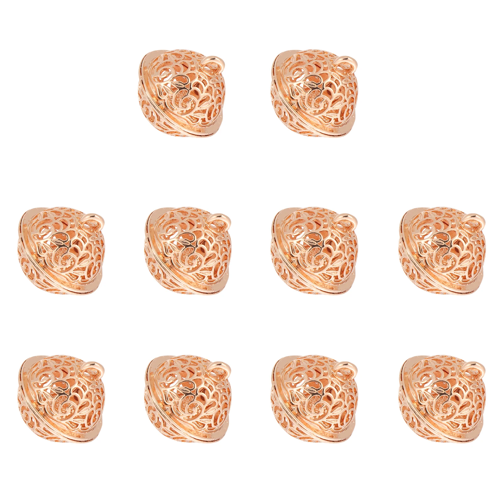 

10Pcs Tin Alloy Electroplated Hollow Bells Decorative Bell Pendant Christmas Gift Wrap Hanging Charm Hollow Bells Key Ring