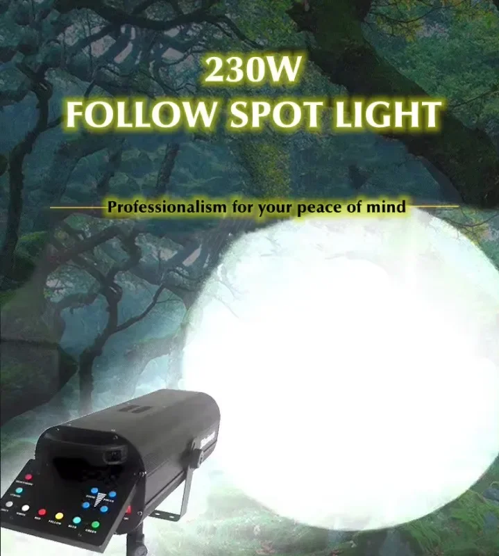 LED Follow Spotlight 230W Outdoor DMX512 Stage Spotlight Wedding 80 Switch Control