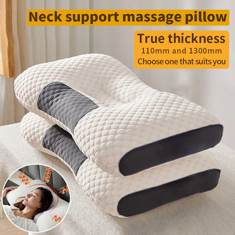 Neck Pillow Help Sleep And Protect The Neck Cervical Orthopedic Household Soybean Fiber SPA Massage Pillow For Sleeping New