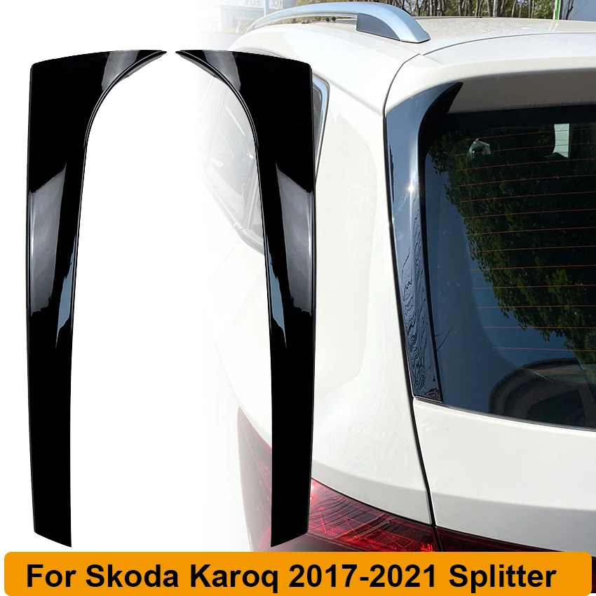 For Skoda Karoq 2017-2021 Rear Window Splitter Canards Side Spoiler Aprons Trim Cover Sticker Deflector Car Tuning Accessories