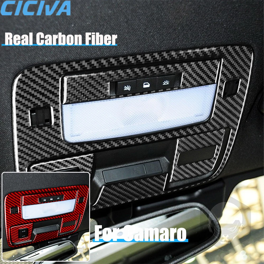 

Настоящее углеродное волокно, автомобильные аксессуары, лампа для чтения, отделка панели, декоративная крышка, мягкая наклейка для Chevrolet Camaro 5-го поколения 2010-2015