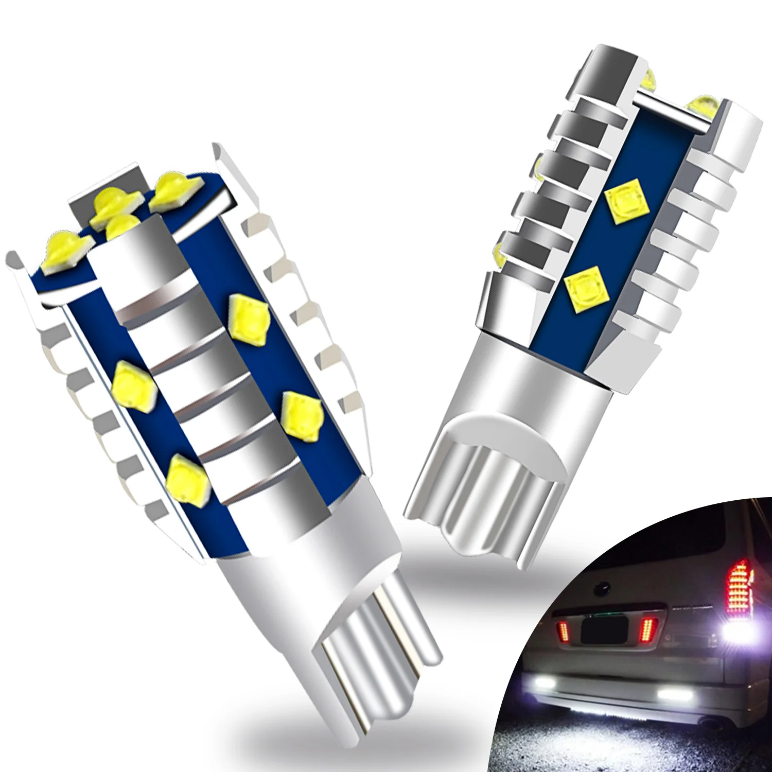 

2PCS W16W T15 Reverse Lights - 912 921 LED Car Backup Bulbs 12SMD Chip Parking Signal Lamp 920 922 White Super Bright Canbus 12V