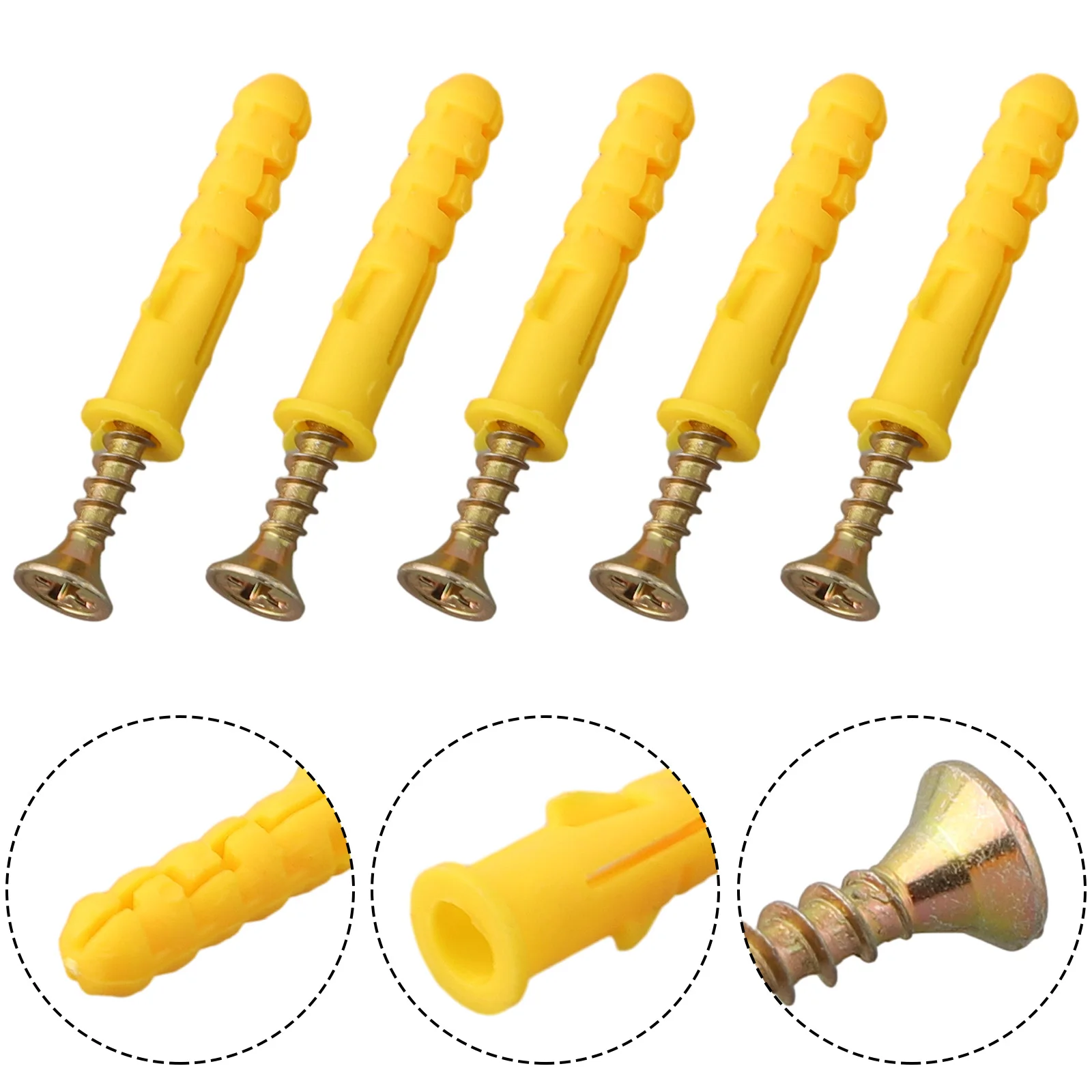 40Pcs Stainless Steel Expansion Screws M6×30 Wall Anchors And Screws For Drywall Q235 Carbon Steel & Plastic Colored Zinc Platin