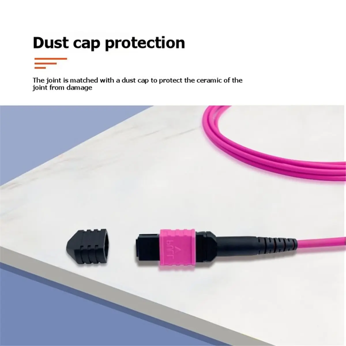 MPO Fiber Optic Patch Cord OM4 12Core Fiber Optic Cable Female to Female MPO-MPO Multi Mode Optical Fiber Cable 1M