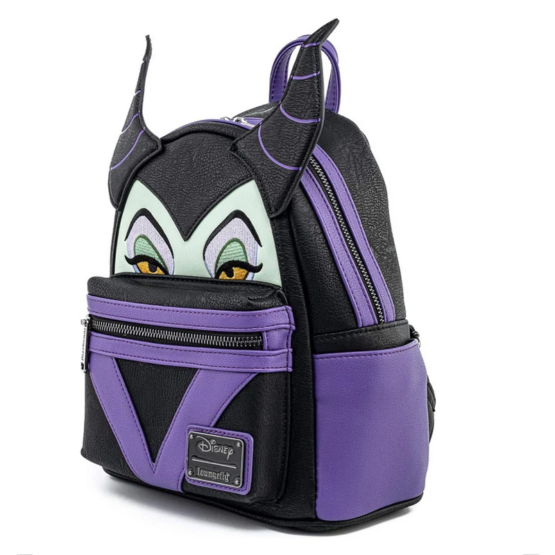 Disney PU Leather Evil Queen Backpack Cartoon 3D Maleficent: Mistress of Evil Women Casual School Bag Cosplay Adult Backpacks