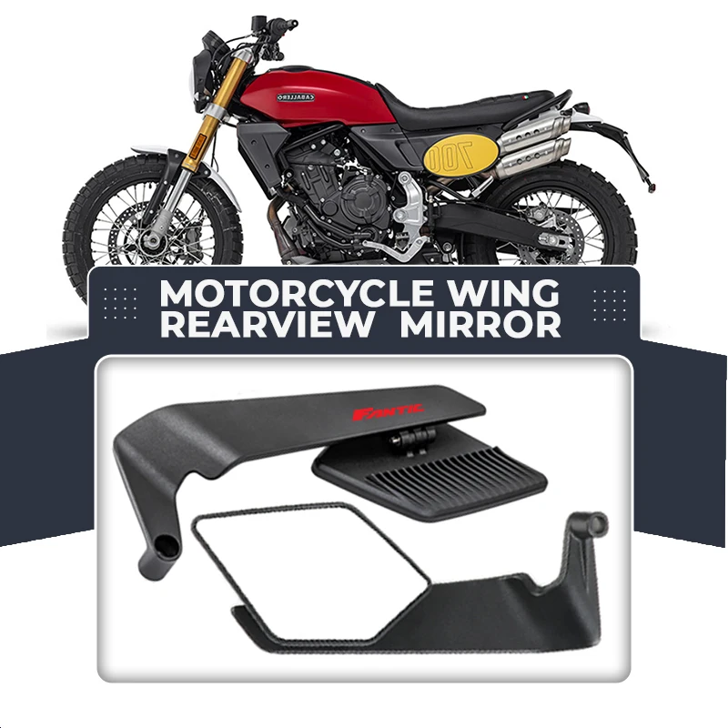 

A Pair Foldable Motorcycle Mirror Aluminum Alloy Wind Wing For FANTIC CABALLERO 700 FLAT TRACK 125 250 RALLY SCRAMBLER 500