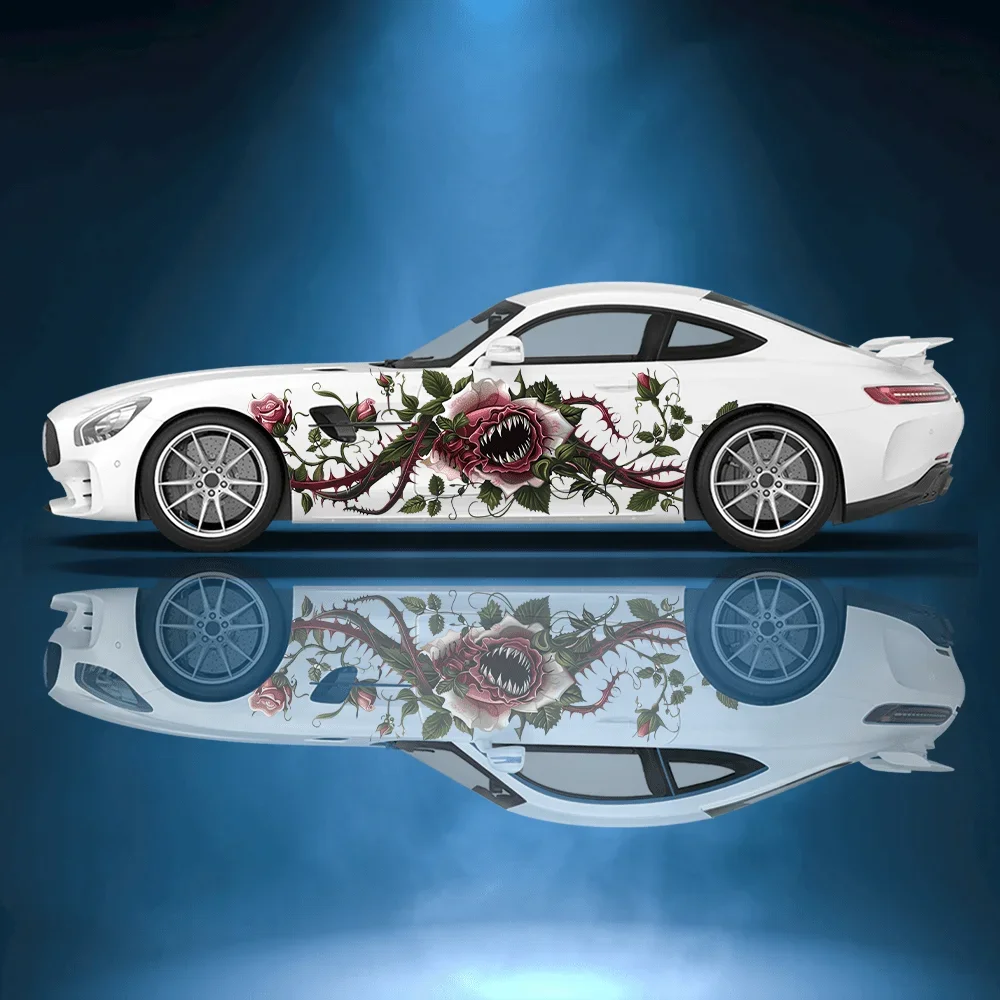 Adesivo in vinile per auto con piante carnevole, adesivo autoadesivo in PVC, adatto per camion, SUV, decorazione, accessori auto, regalo