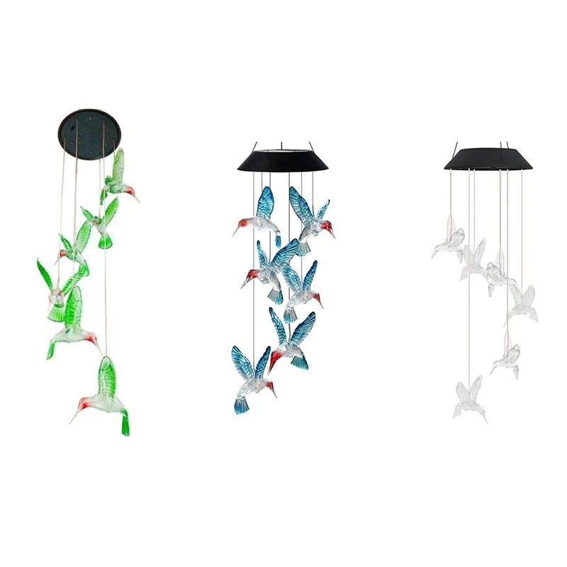 Solar-Powered Hummingbird - Color-Changing Light - Outdoor Garden Decor