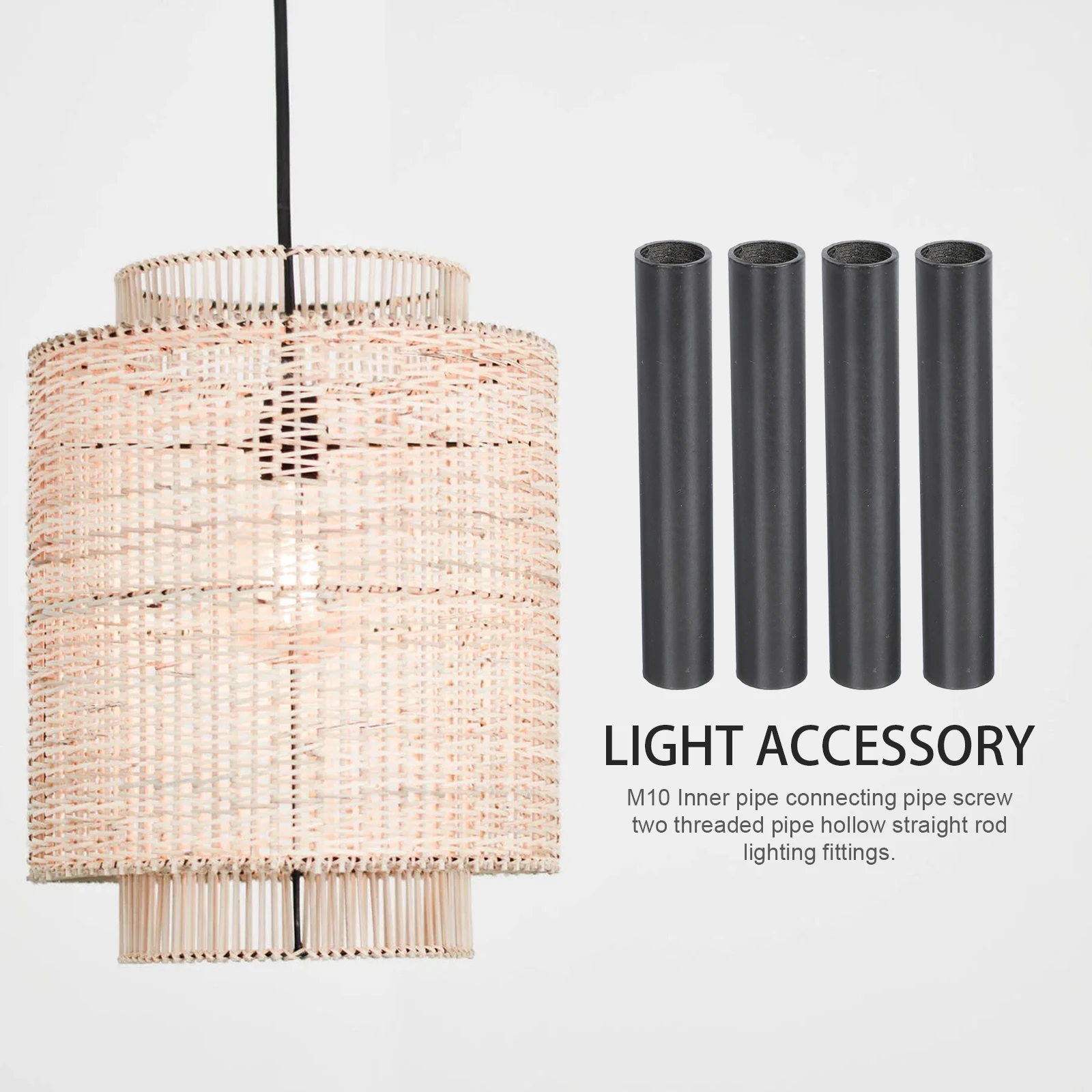 

6Pcs Screw Light Cup Connecting Poles Iron Material Smooth Surface Lightweight Sturdy Lamp Connector Parts for Ceiling Wall