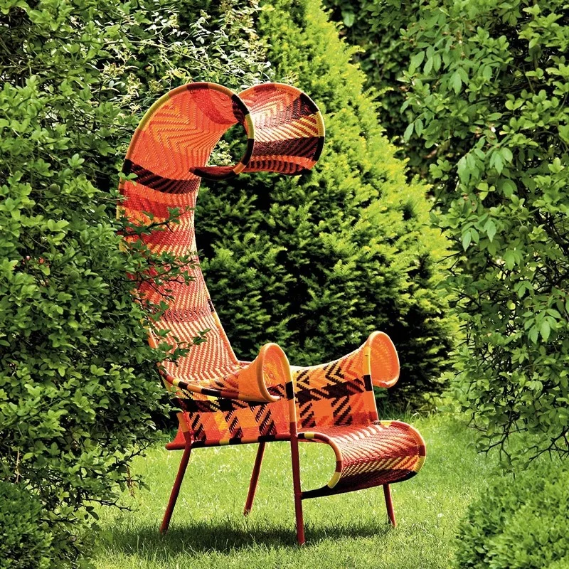 Outdoor rattan sofa creative hand woven chair villa courtyard garden