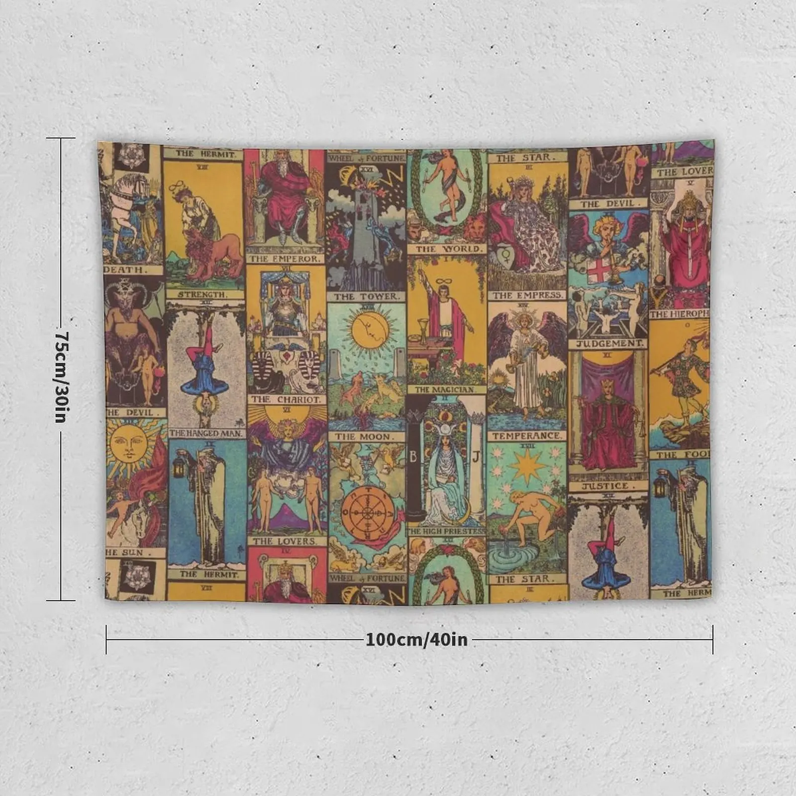 The Major Arcana of Tarot Vintage Patchwork Tapestry Decorative Paintings Wall Tapestries Room Decorating Aesthetic