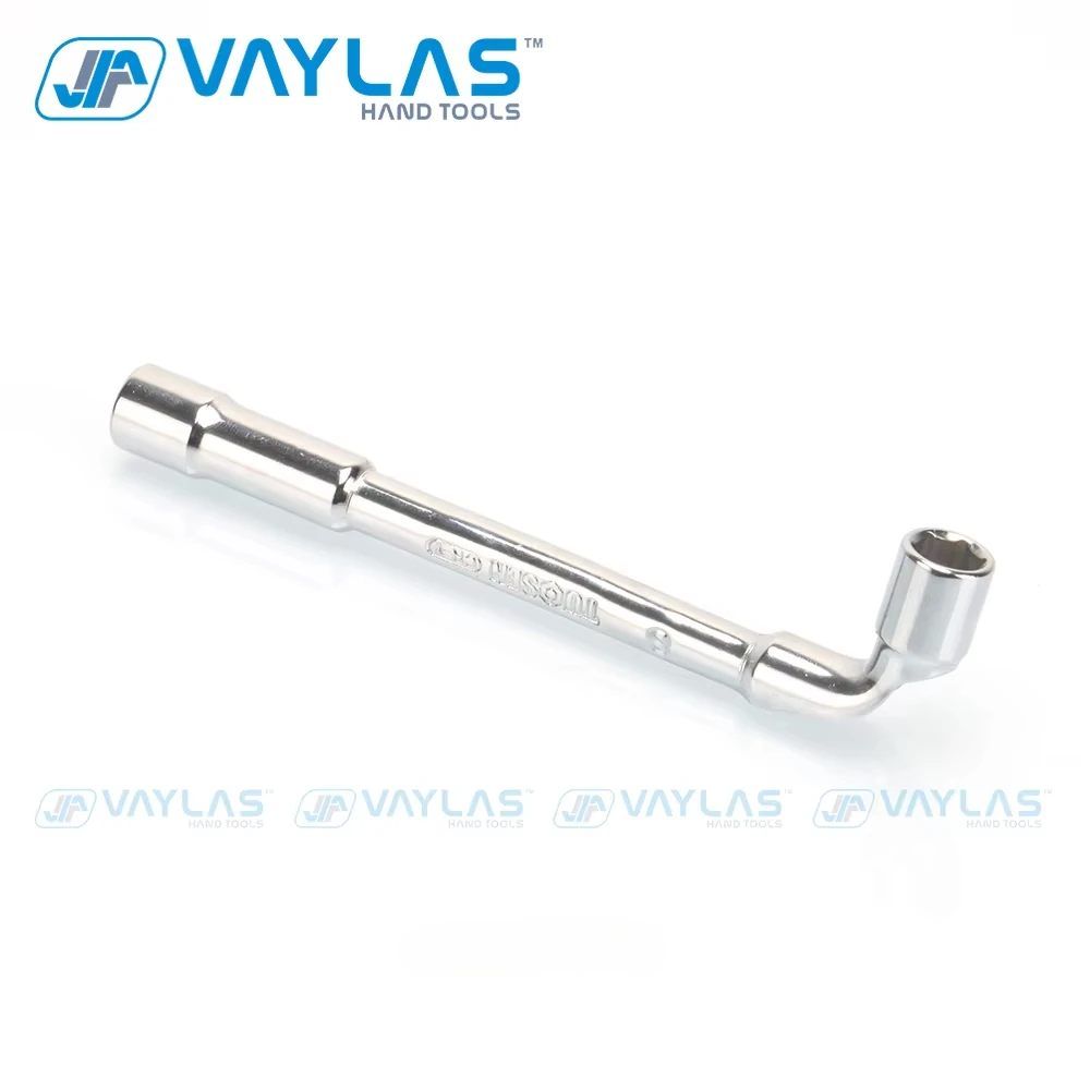 8mm L Type Angled Socket Wrench Spanner With Thru Hole, Chome Vanadium