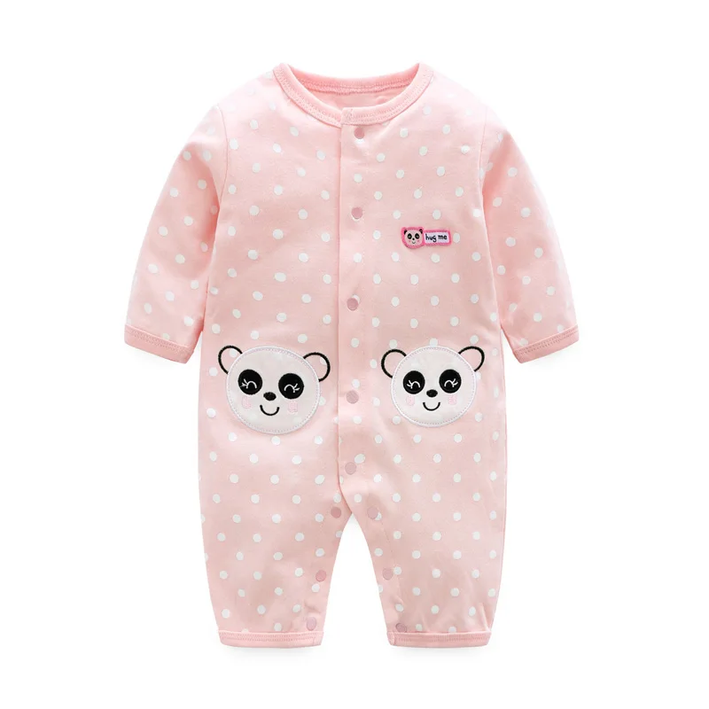 Newborn baby clothes, newborn baby girl pure cotton spring, autumn and summer thin jumpsuit 0-3-12 months