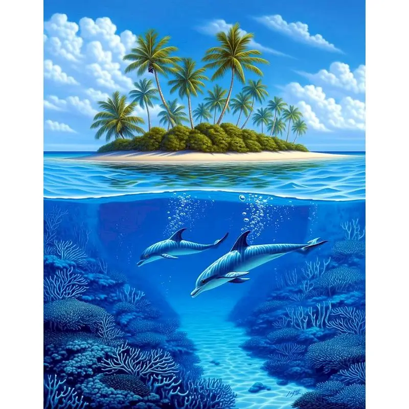 Наборы для рисования по номерам GATYZTORY, морской пейзаж, 40x50 см, художественные принадлежности, рисование по номерам для начинающих.