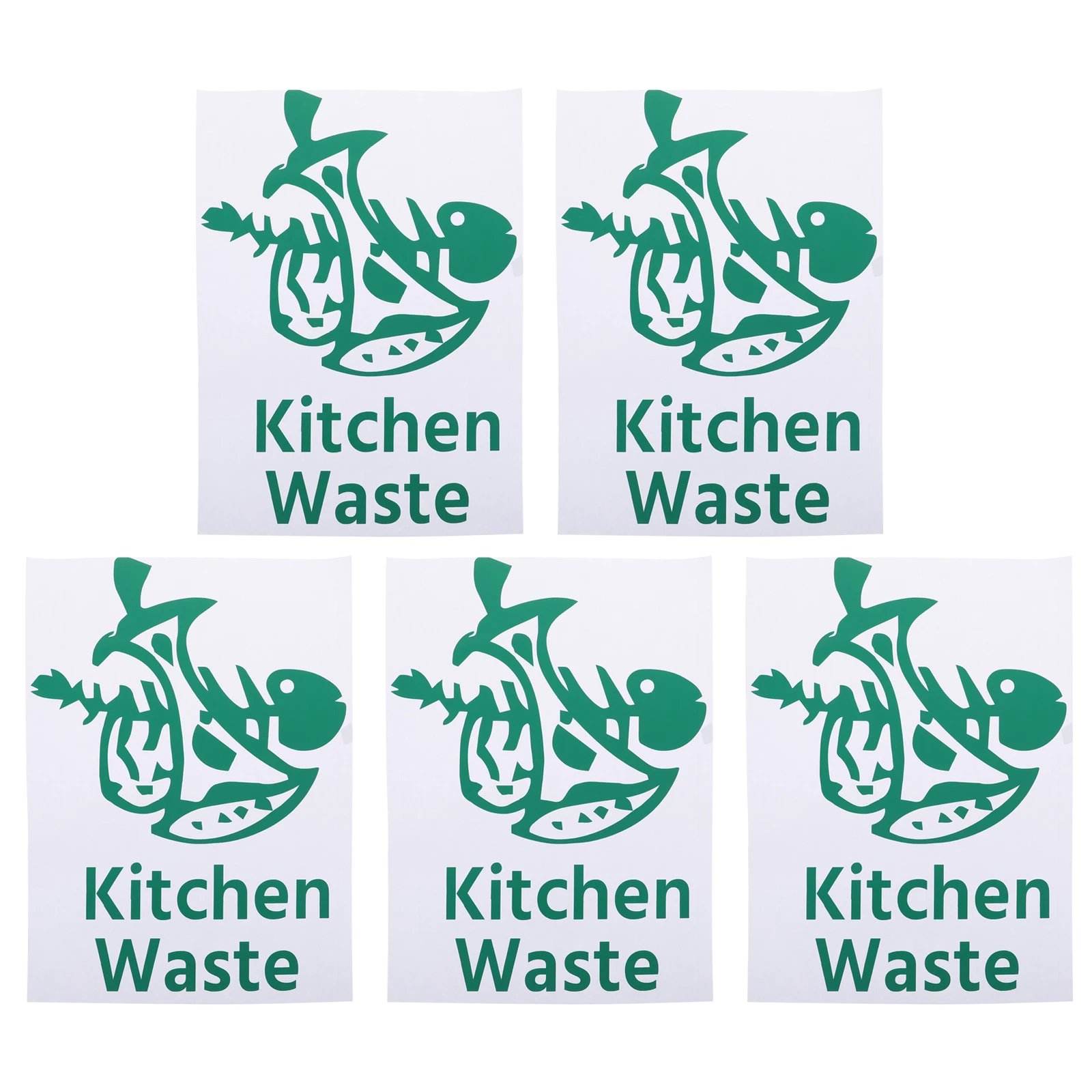 

5pcs 5 Garbage Sorting Stickers PVC Waste Container Trash Recycling Waterproof Decals Classification Labels Eco Friendly