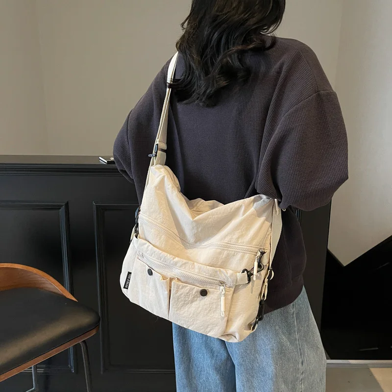 

Повседневная тканевая сумка в китайском стиле с несколькими карманами, которую можно носить через плечо или через плечо, студенческий рюкзак для поездок на работу, большая сумка