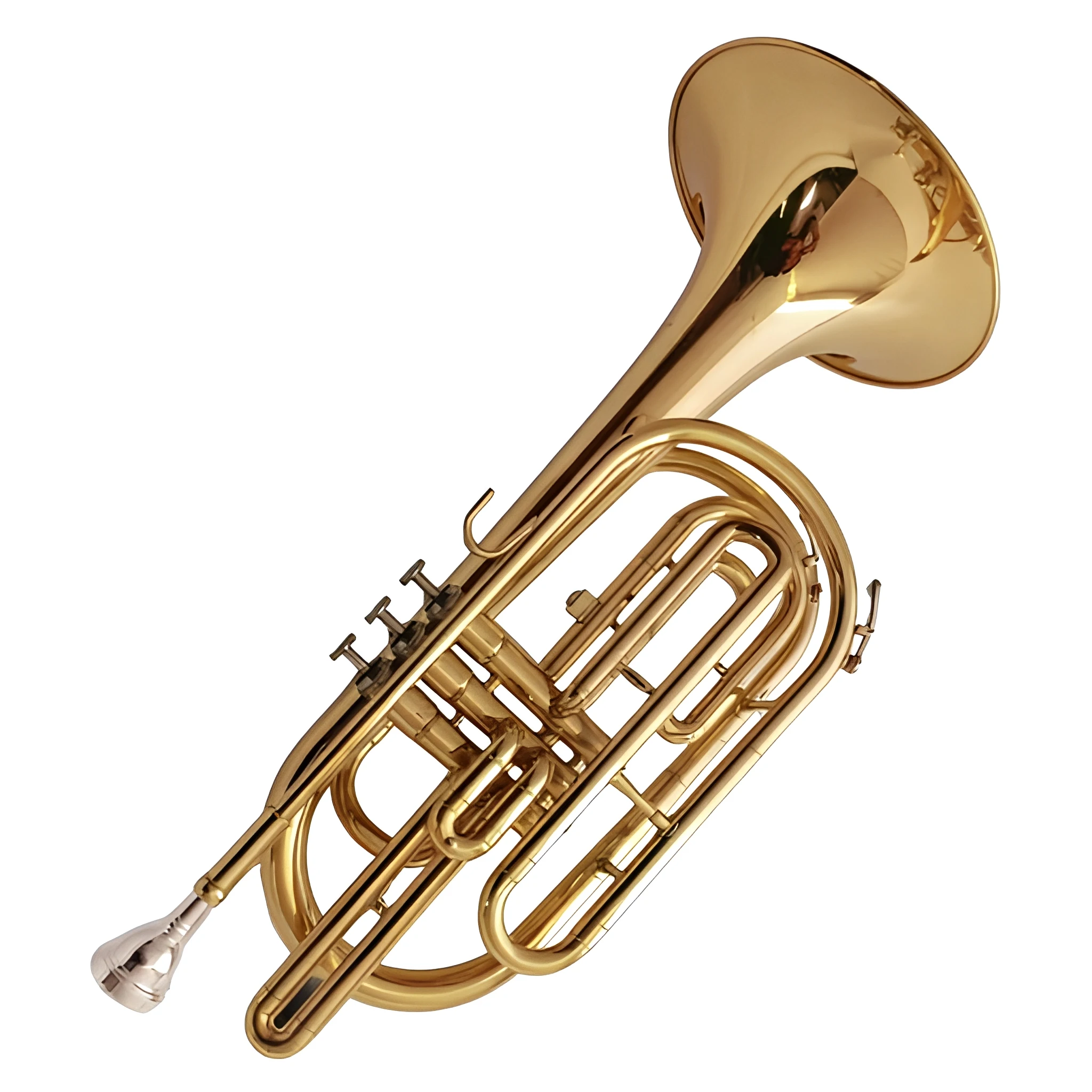 Gold Lacquer B Upright-key Piston Three-valve Marching Trombone for Band Use