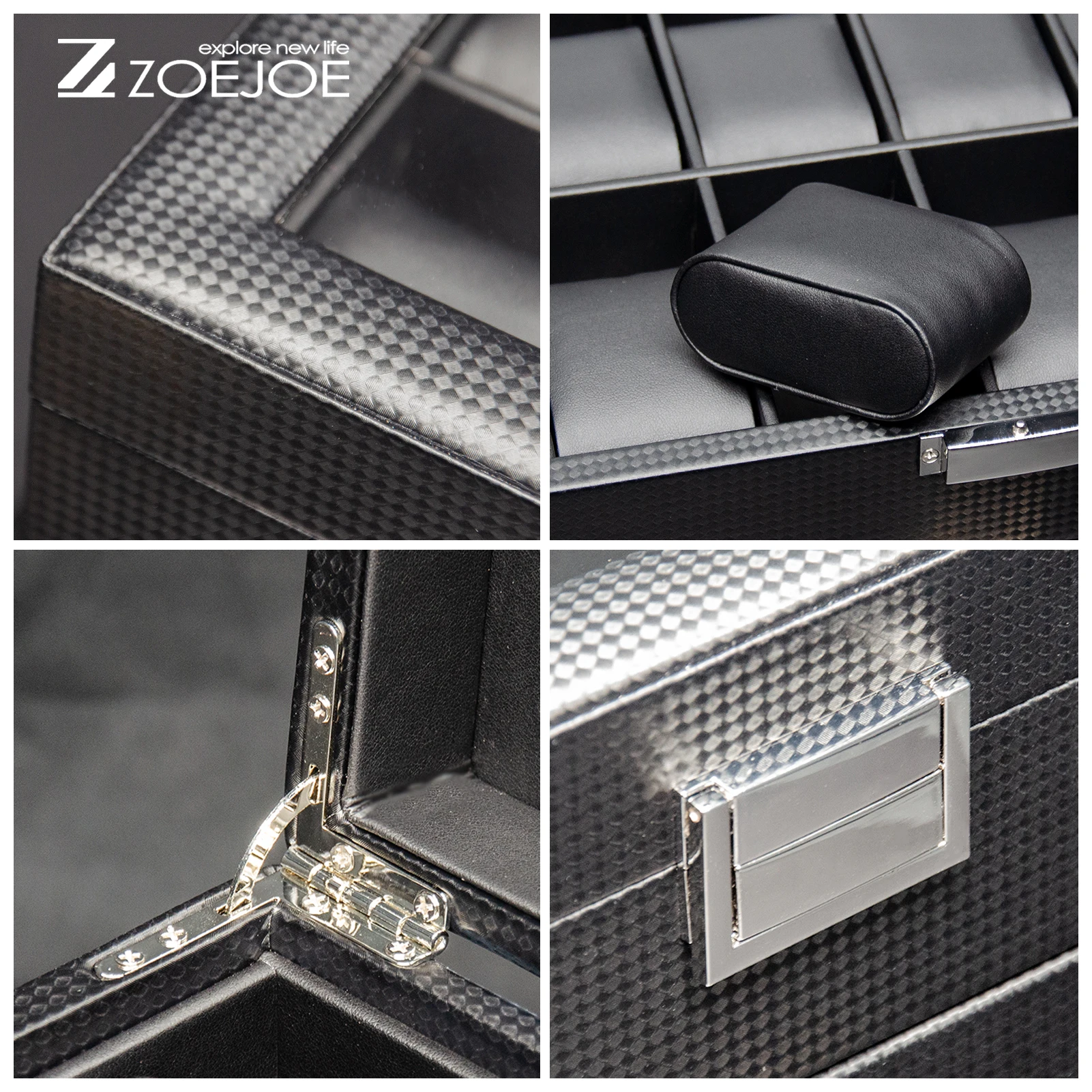 ZOEJOE-caja decorativa de colección de relojes de doble capa, caja de almacenamiento Universal de 24 rejillas para hombres y mujeres, caja de reloj de cuero PU, 3 estilos