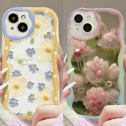 Case Cover For Samsung Galaxy A14 M54 5G A13 4G A21S A22 A23 A04S A04 A04E A02 A02S A03 Core Cases Curly Flowers Soft TPU