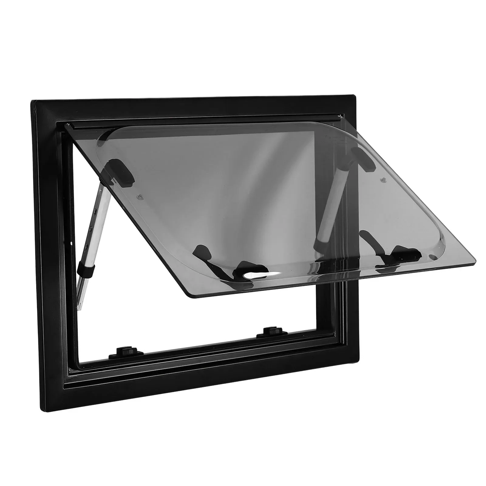 RV Window 75 Degree Opening Angle Double Layer Acrylic Glass Right Angle UV Proof 16 X 12 Inch RV Push Out Window for Camper