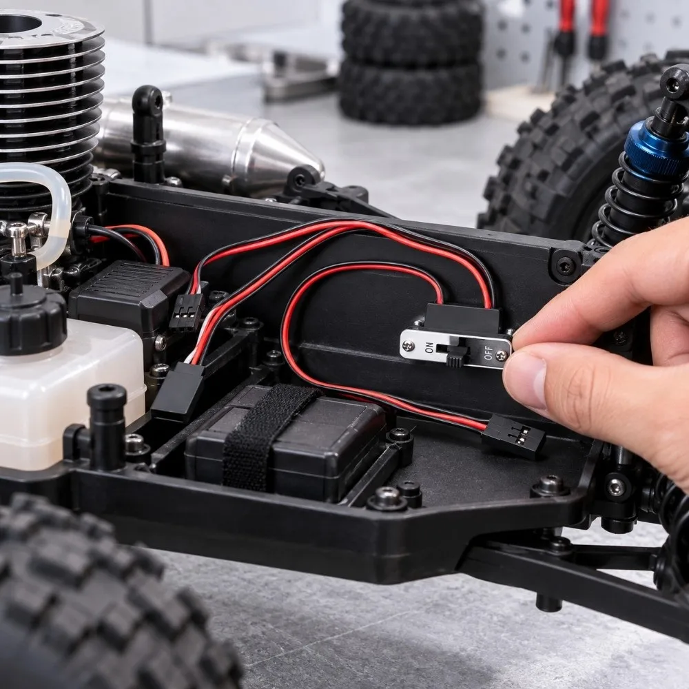 New Black Red White JR Connector Plastic 250mm Heavy Duty RC Aluminum Power Switch Model Servo Medium Switch For RC Airplane