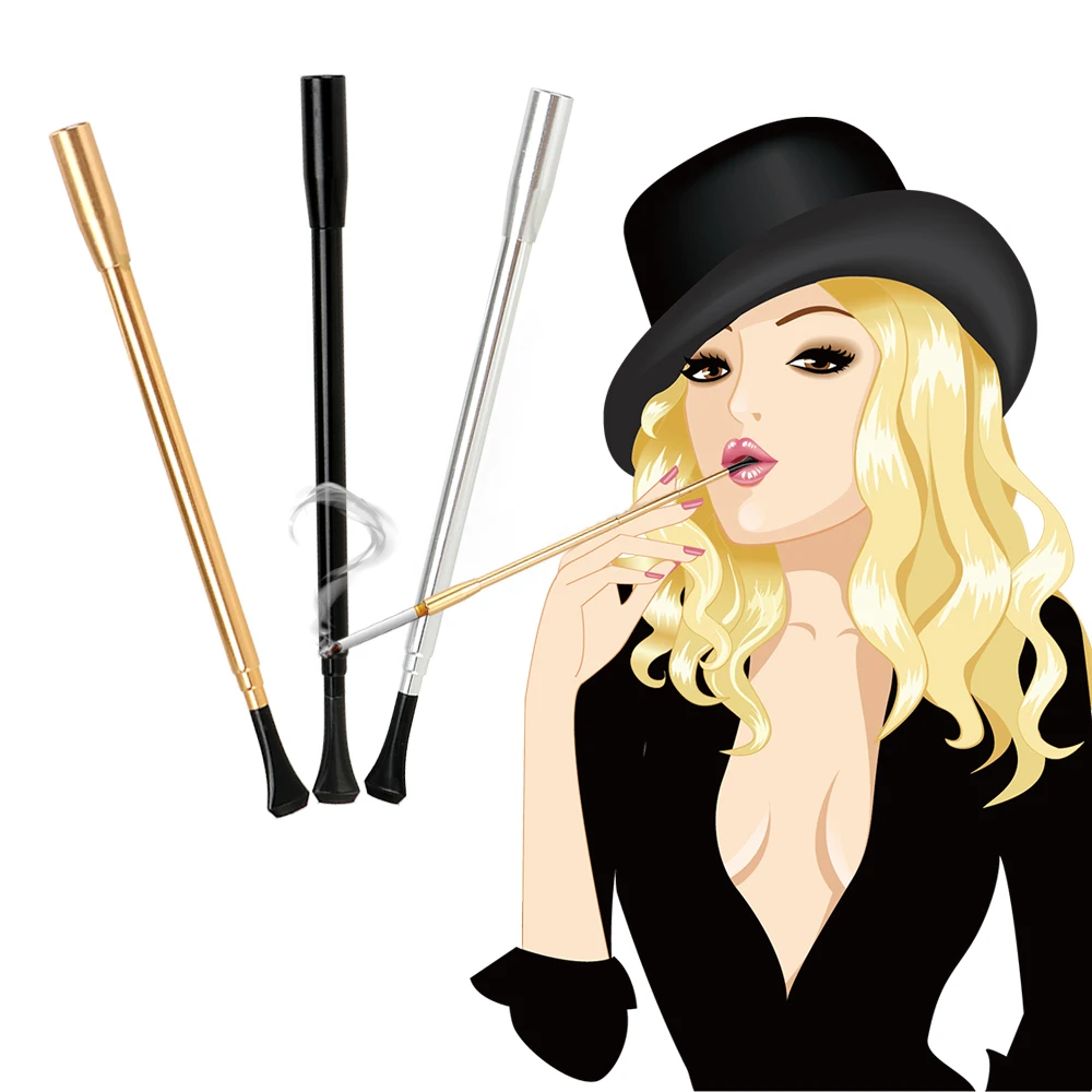 حامل السجائر، ملحقات السجائر، أنبوب التدخين، سلسلة طويلة للسيدات، سبائك الألومنيوم الإبداعية القابلة للسحب #1