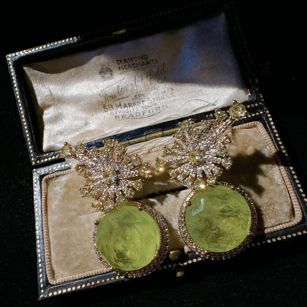

Fruit emerald fireworks earrings Gift for Women Girls