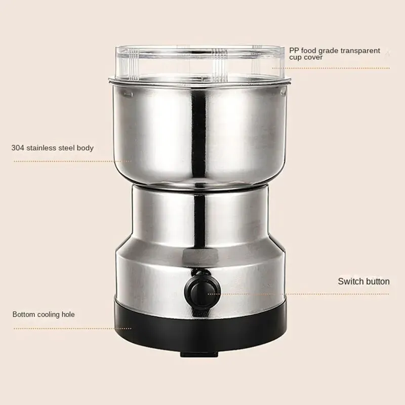 Mini Electric Grinder for Household Use, 300ml Ultra-fine Baby Food Grinder, Coffee Grinder, Spice and Pepper Grinder, Grain GRI