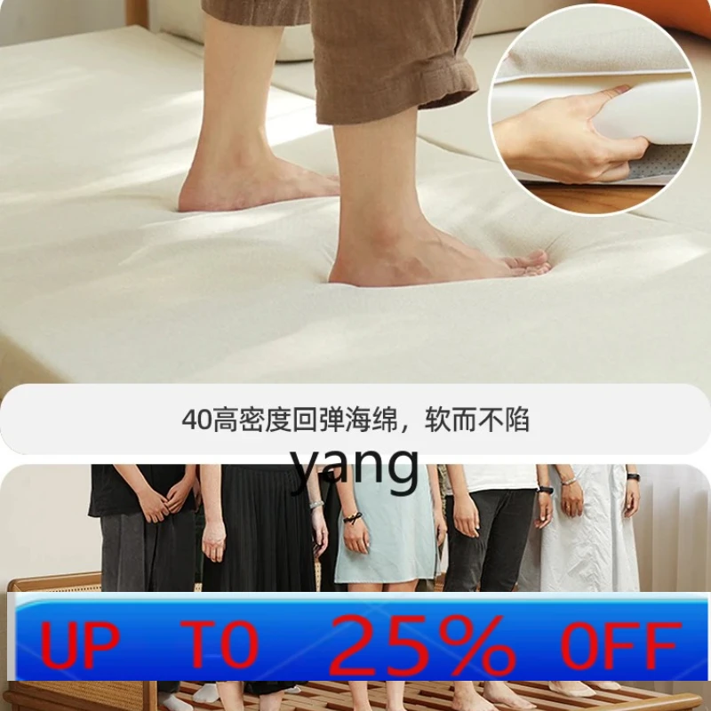 

LMM New Chinese Style Solid Wood Bed with Rollers Combination Small Apartment Oak Pull-out Retractable Sofa Bed