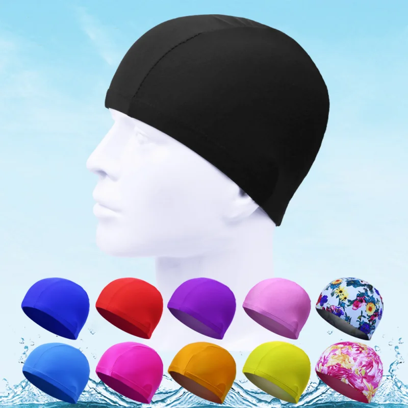 Free Size Swimming Caps for Men Women Elastic Nylon Ear Protection Long Hair Swimming Pool Hat Ultrathin Bathing Caps