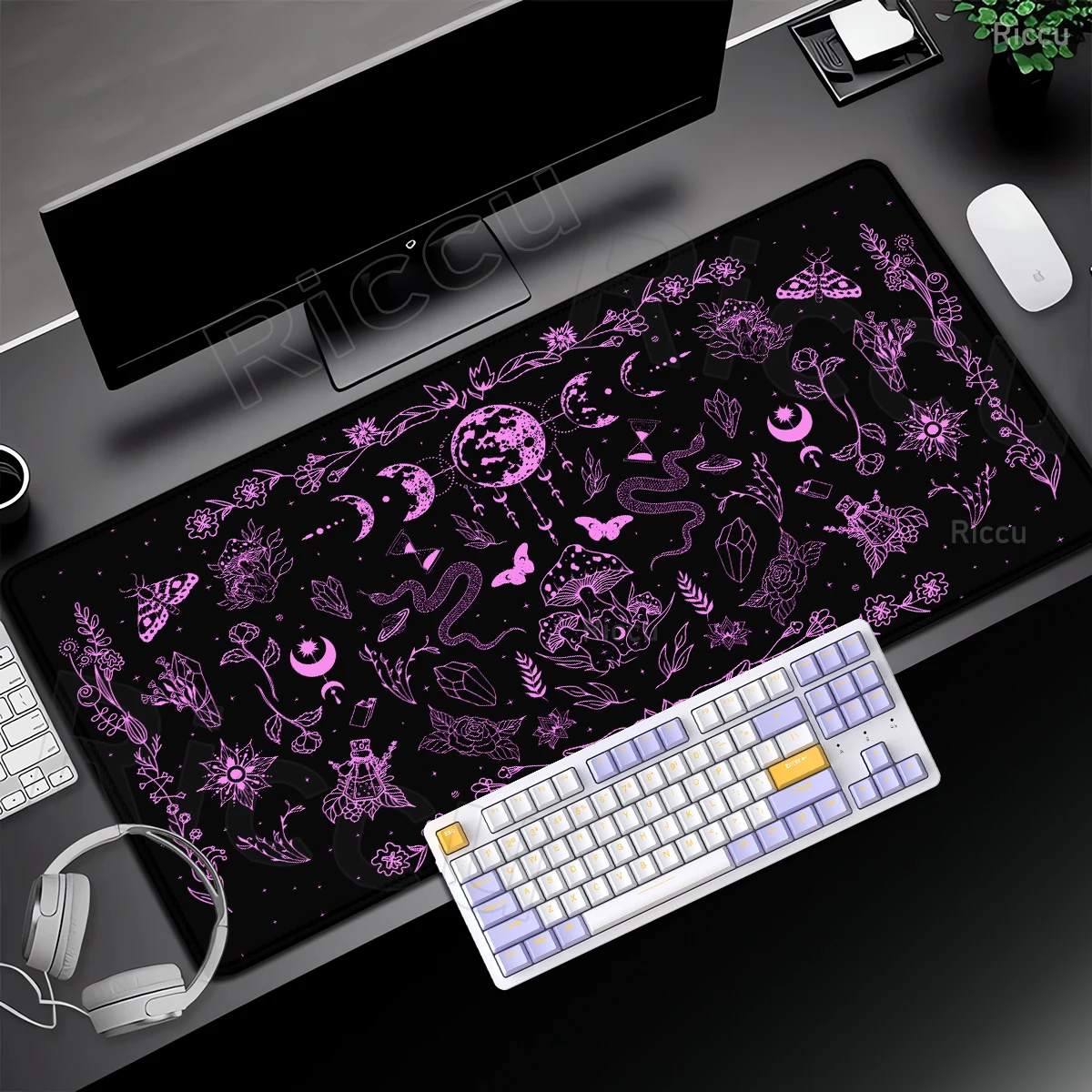 أسود التارو بطاقة مكتب حصيرة مكتب القمر ستار ماوس الوسادة الساحرة العرافة Deskmat الفطر Tablemat الجمالية كبيرة الألعاب ماوس الوسادة #1