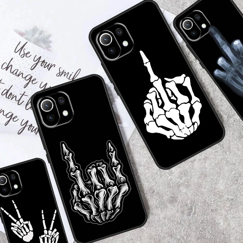 Skeleton Middle Finger Case For Xiaomi 13T Pro 14 11T 12T 12 13 Lite POCO F5 X3 X4 X5 X6 Pro F3 M5s M6 Pro Cover