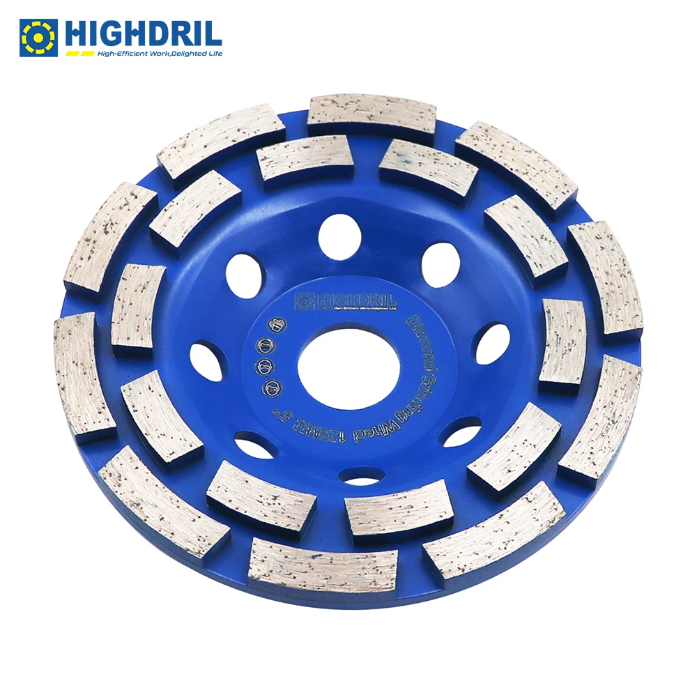 

HIGHDRIL 1pc Diamond Double Row Grinding Wheel Dia125mm/5inch Polishing Tools Sanding Disc For Concret Marble Granite Masonry