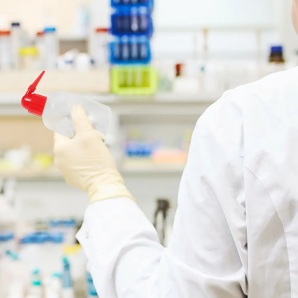 6Pcs Lab Rinse Bottle with Angled Spout Clear Scaled Squeeze Bottles for Precision Cleaning Medical Lab Use 250Ml