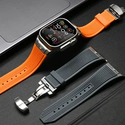 Rubber Man Strap for Apple Watch Ultra Series 9 7 8 4 5 6 se 3 45 44mm 42mm Sport Silicone Bracelet For iWatch ultra 2 49mm Band