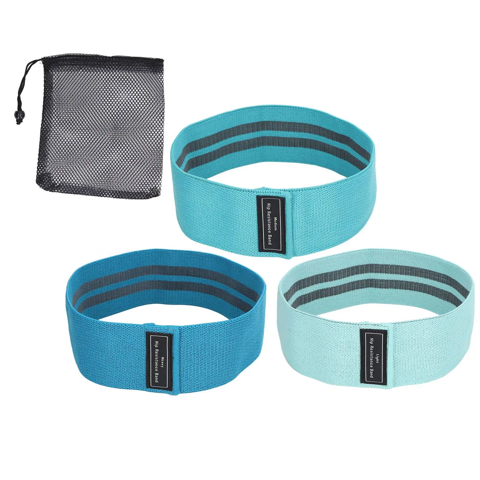 3PCS Resistance Bands Elastic High Pulling Force Exercise Workout Band for Legs Butt for Squat Hip Training Lake Blue, Blue, Dar