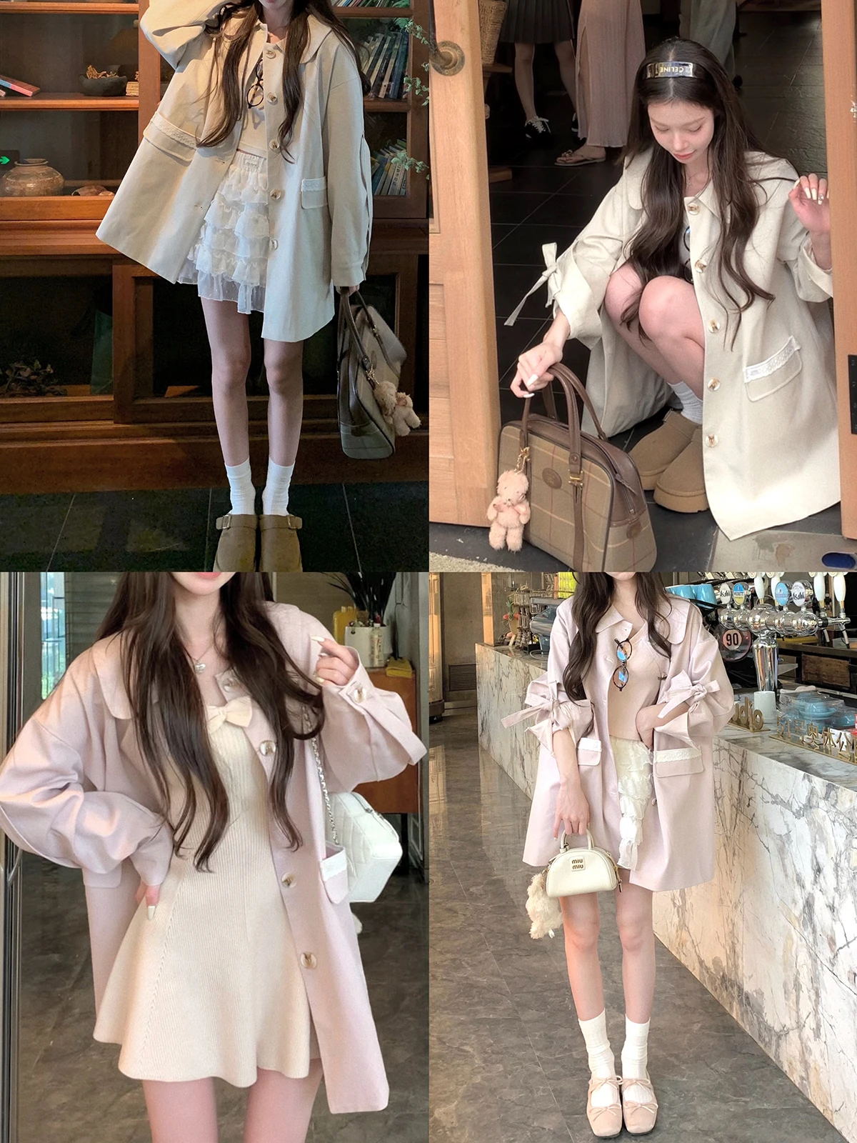 

Sweet Sle Women's Long Coat Design Turn-down Collar 2025 New Autumn High-ade Feeling Commute Straight Tube ape Windbreaker