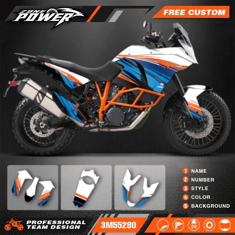 Powerzone Graphics Motorcycle Decal Sticker Deco Kits For KTM  1050 1090 1190 ADV ADV-R ADV-S  ADVENTURE 2003-2016 Customized 10