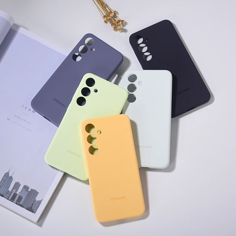 Original Liquid Silicone Phone Case For Samsung S24 Ultra 5G Soft Touch Full Protective Cover For Galaxy S24Plus S24+ S24 Funda