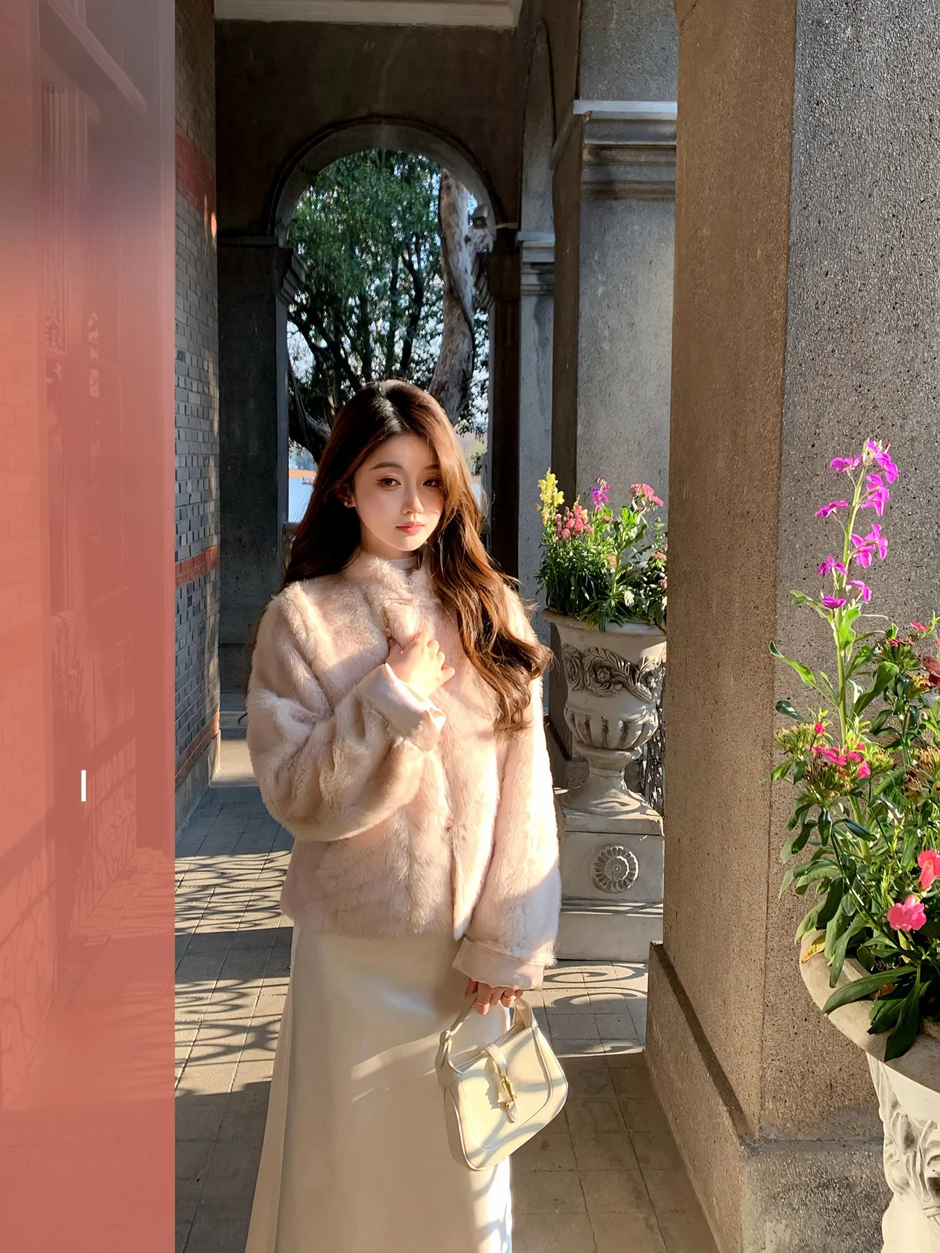 

Double-Sided Wear Satin Short Jacket Women's Fashion Spring Season Huangzuozuo Eco-friendly Fur National Style New Chinese Style