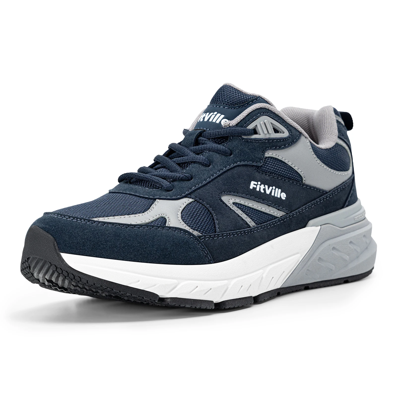 Fitville Walking Shoes Extra Wide Casual Men's Sneakers With Arch Support Sports Shoes for Men for Relief Plantar Fasciitis