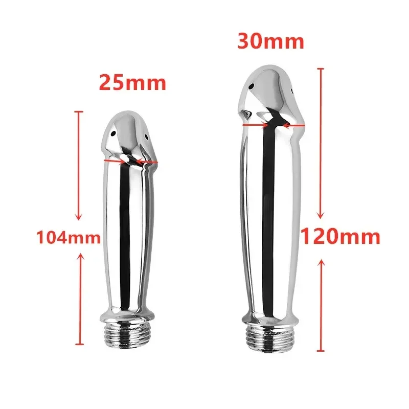 المعادن الصلب الدوش حقنة شرجية المكونات الشرج دش رئيس الخرز الشرج تنظيف عدة بعقب المكونات مرفق فوهة تلميح مثلي الجنس الجنس لعب #6