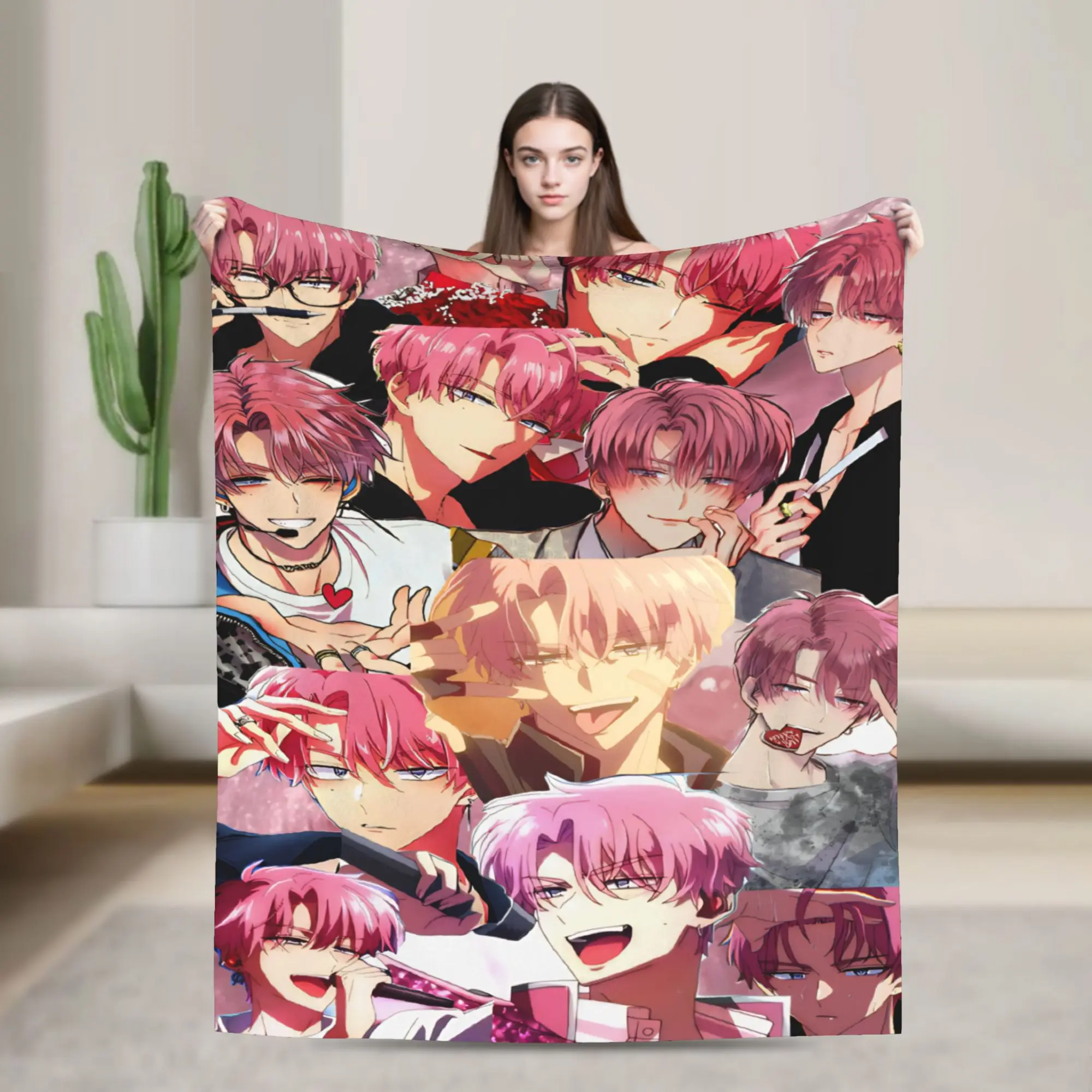Comfort Tamon-kun Ima Blanket Stuff Bedding Decorative  Throw Blankets Super Soft Velvet for Travel