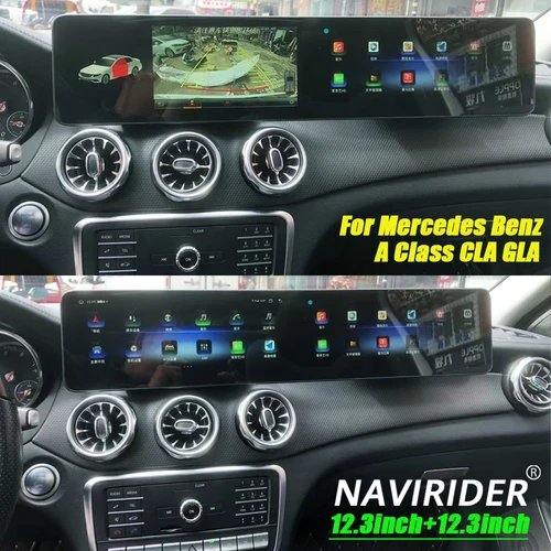 Head Unit Für Mercedes Benz A-Klasse CLA GLA X156 2013-2018 Dual Screen Android Auto Auto GPS Multimedia Player carplay Navigation
