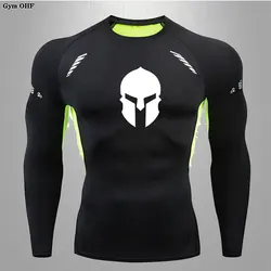 Spartan Rash Guard Jiu Jitsu T-Shirt uomo Rashguard per uomo T Shirt Kickboxing Gym Running Jogging Training MMA Boxing Muay Thai