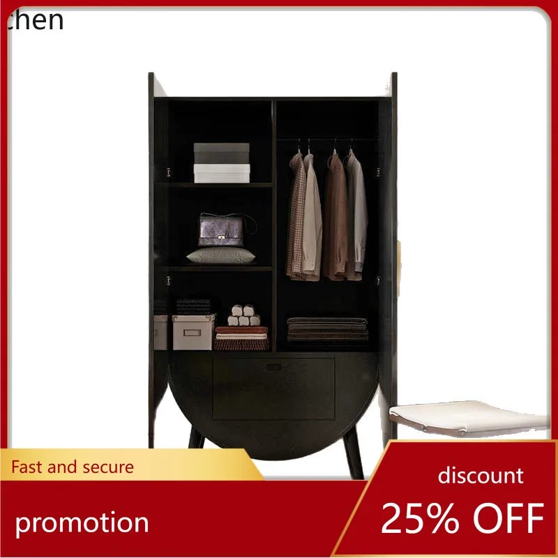 

ZML Wardrobe Cloakroom Storage Hanging Clothes Cabinet Solid Wood Storage Cabinet New Chinese Style Furniture
