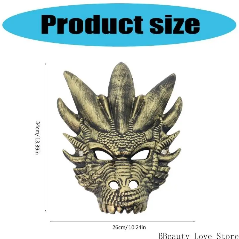 رأس التنين الوجه الكامل قناع هالوين قناع حيوان الكبار قناع الديكور التنكر للنساء الرجال هالوين حفلة تأثيري