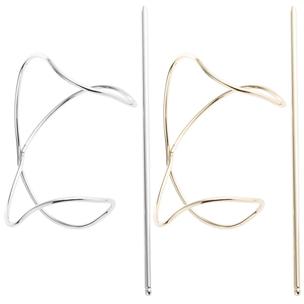 

2pcs Metal Hair Accessories Alloy AntiSlip Pins Hair Bun Clips Vintage Elegant Hairpins For Women Styling Fine
