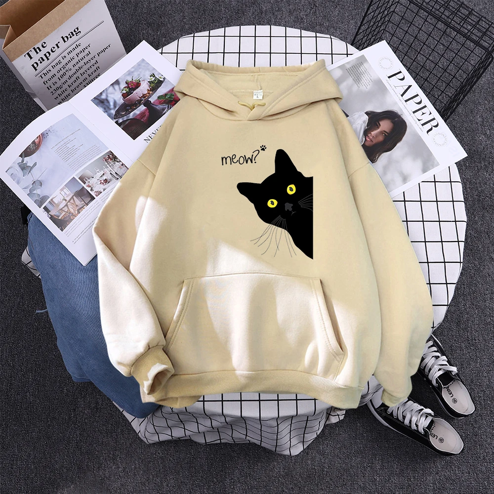 

Black Cat Graphic Printed Plus Size Hooded Men Women Aesthetic Trendy Hoodies High Quality Classic Simple Sweatshirt Pullover